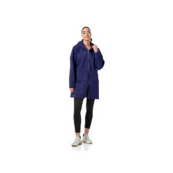 Bodymove Γυναικεία Ζακέτα Fleece Μακριά με Κουκούλα και Φερμουάρ Μπλε 1474-1