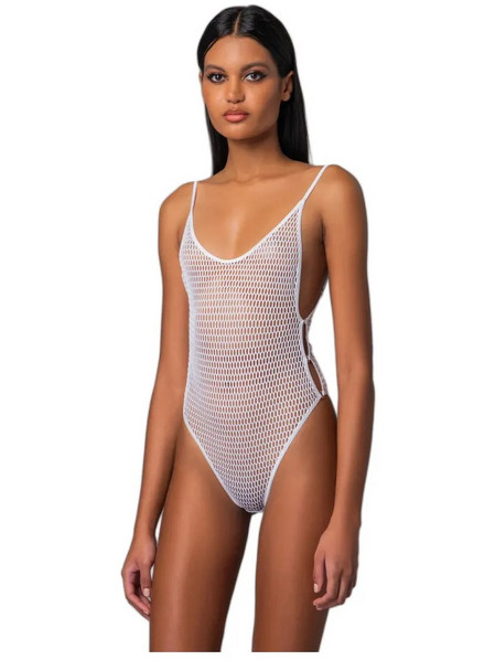 Milena By Paris Sexy Κορμάκι String Διχτυωτό Λευκό 2444