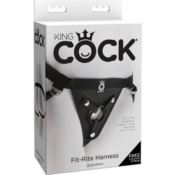 Pipedream King Cock Fit Rite Harness Strap On Μαύρο