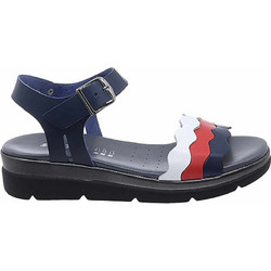Softies Δερμάτινα Γυναικεία Σανδάλια Ανατομικά Navy Μπλε 9287