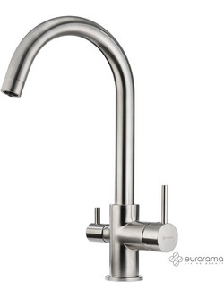 Eurorama Filter-Tap 202-13535-110 Μπαταρία Κουζίνας Πάγκου Τριπλής Παροχής Ανάμεικτη Inox