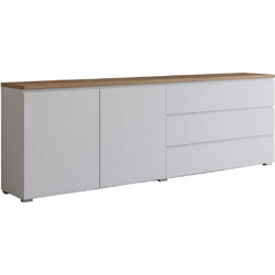 PoliHome Έπιπλο Τηλεόρασης Ξύλινο Άσπρο Μ200xΠ35xΥ68cm Domus II II163119409