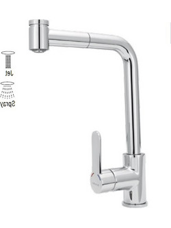 Viospiral Modea 00-02068 Μπαταρία Κουζίνας Πάγκου Διπλής Παροχής Ανάμεικτη με Ντουζ Inox