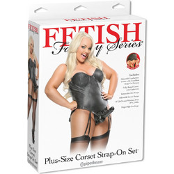 Pipedream Plus Size Corset Harness Strap On με Dildo 20.3cm Μαύρο