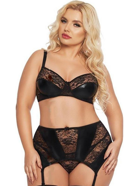 Softline Joana Σετ Sexy Εσώρουχα See Through με Δαντέλα & Ζαρτιέρες Μαύρα SFL1898