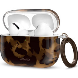Tech-Protect Lamano Panther Θήκη PC με Γάντζο για Apple AirPods Pro 3 Μαύρη Καφέ