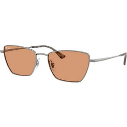 Ray-Ban RB3783 004 Γυναικεία Γυαλιά Ηλίου Πεταλούδα Μεταλλικά Ασημί με Καφέ Φακό
