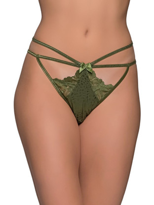 Milena By Paris Γυναικείο Sexy Brazil με Δαντέλα Χακί 8538