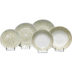 HFA Votsalo Beige Σετ Πιάτα Φαγητού Πορσελάνης Πράσινο Mint Λευκά 18τμχ 5401030