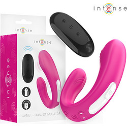 Intense Janet Dual U-Shaped Vibrator Κλειτοριδικός Δονητής για Ζευγάρια με Τηλεχειριστήριο Ροζ
