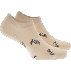 Walk Bamboo Ανδρικές Κάλτσες Κοντές με Σχέδια Μπεζ W325-9-19