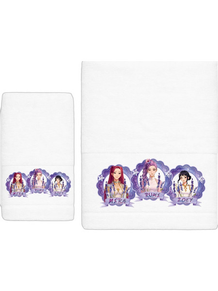 Astron Girls Band Σετ Βρεφικές Πετσέτες 2τμχ 500gr/m² Λευκές 77799