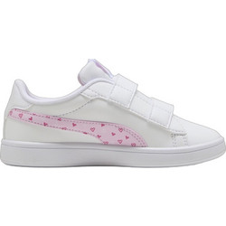 Puma Smash 3.0 Παιδικά Sneakers Λευκά Ροζ 405638-01