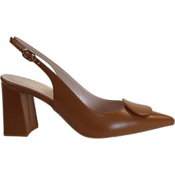 Fardoulis Γόβες Slingback Δερμάτινες με Χοντρό Χαμηλό Τακούνι Καφέ 738-86
