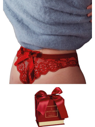 Admas Γυναικείο Sexy String με Δαντέλα Κόκκινο 41494