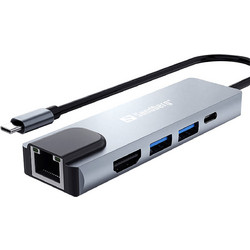 Sandberg 5in1 Travel Dock Saver USB-C Docking Station με HDMI PD Ethernet [336-99 | 5705730336997