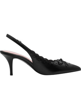 Tamaris Γόβες Slingback Δερμάτινες με Τακούνι Στιλέτο με Φιόγκο Μαύρες 1-29602-46-001