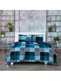 Espree Σετ Σεντόνια Μονά Βαμβακερά 170x270 Naty Blue