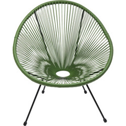 Kare Design Acapulco Πολυθρόνα Κήπου Μεταλλική Πράσινη Μαύρη