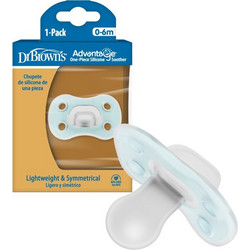 Dr. Brown's Advantage Boy Ορθοδοντική Πιπίλα Σιλικόνης 0-6m Γαλάζια