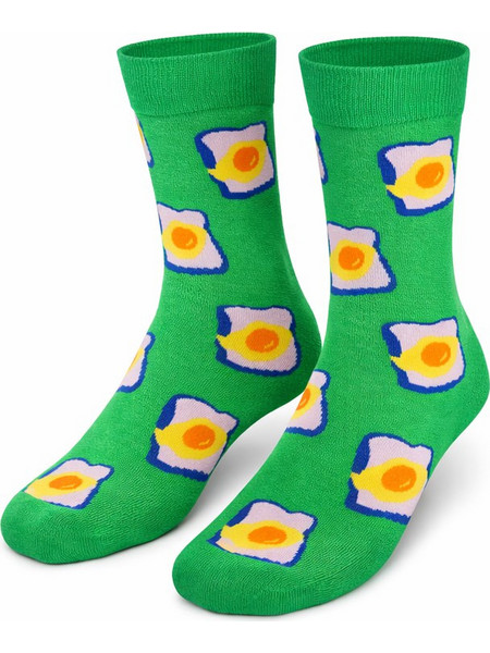 HoHo Socks Tost Egg Βαμβακερές Ανδρικές Κάλτσες Ψηλές με Σχέδια Πράσινες JT0002-1