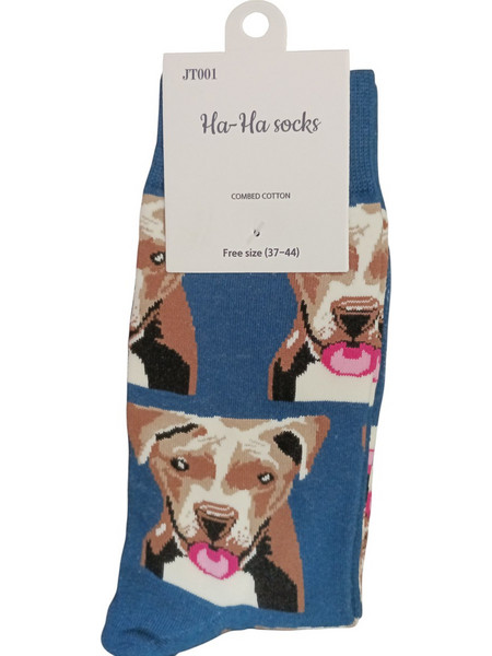 HoHo Socks Ανδρικές Κάλτσες Ψηλές με Σχέδια Μπλε JT001-2