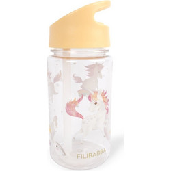 Filibabba Unicorn Shores Παιδικό Παγούρι Πλαστικό με Καλαμάκι Διαφανές Κίτρινο 400ml