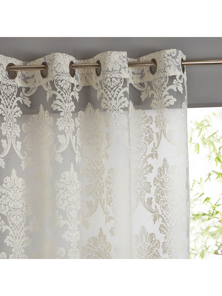 La Redoute Κουρτίνα Floral με Τρουκς & Δαντέλα 140x180 Arabesque 324496746 Ιβουάρ