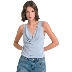 Funky Buddha Γυναικείο Καλοκαιρινό Ντραπέ Top Γαλάζιο FBL011-107-17