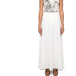Topshop Μακριά Φούστα Υφασμάτινη Ψηλόμεση Λευκή 31001230