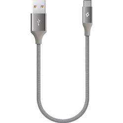 Ttec Braided USB-A to USB-C 0.2m Grey 8694470729442