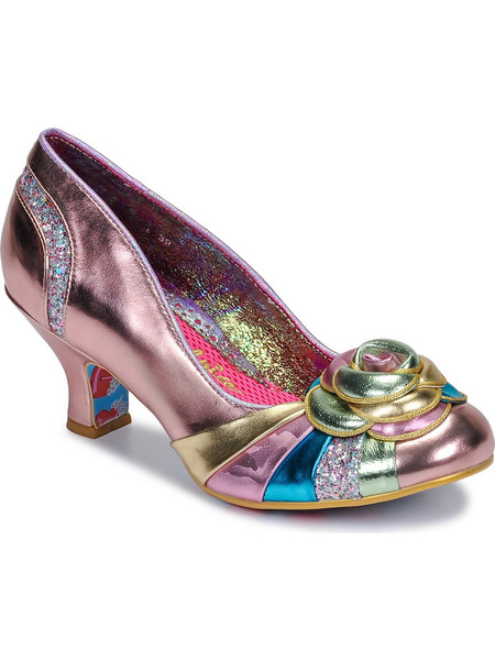 Irregular Choice Γόβες Δερμάτινες με Χοντρό Χαμηλό Τακούνι Ροζ 4136-62-B