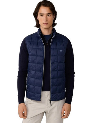 Hackett Αμάνικο Ανδρικό Μπουφάν Χειμωνιάτικο Puffer Navy Μπλε HM4000089