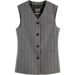 Scotch & Soda Γυναικεία Ζακέτα Γιλέκο Μακριά με Κουμπιά Ανθρακί U9E01002T-021
