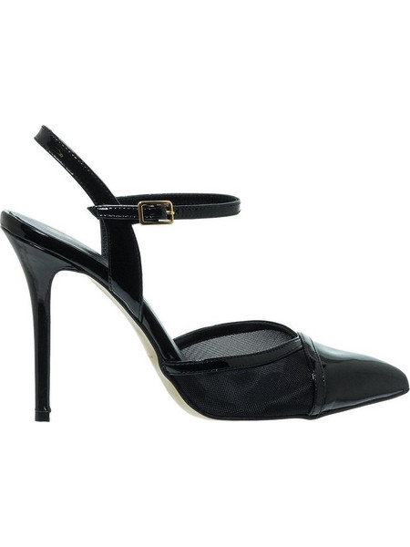 Mourtzi Γόβες Slingback Δερμάτινες με Τακούνι Στιλέτο Μαύρες 10-1004188