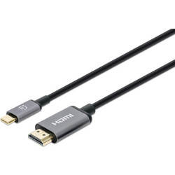 Manhattan Καλώδιο HDMI Male to USB-C Male 1m Black Grey 153591