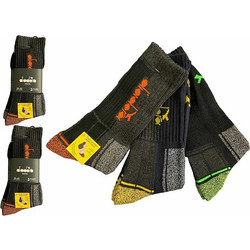 Diadora Ανδρικές Κάλτσες Ψηλές με Σχέδια Μαύρες 3Pack D1138-467