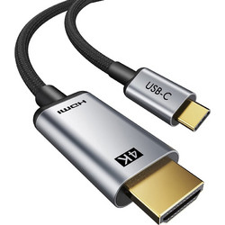 Cabletime Καλώδιο Braided HDMI Male to USB-C Male 1.8m Black Silver CT-PU31-CMHD4