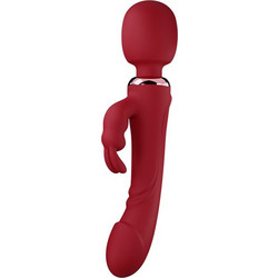 Mokko Toys Wand & Rabbit Vibrator Διπλός Δονητής 24.6cm Κόκκινος
