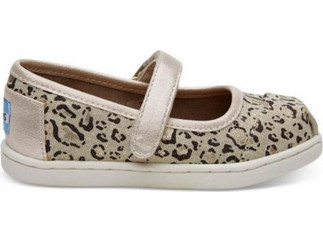 Toms Παιδικές Μπαλαρίνες Ύφασμα με Σκρατς Μπεζ Καφέ 10010019