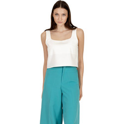 AGGEL Γυναικείο Καλοκαιρινό Crop Top Λευκό SS41034KF-1045