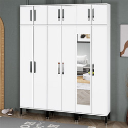 Stewe Home Παπουτσοθήκη Ξύλινη με Καθρέπτη M180xΠ35xΥ228cm STE-023173-V48243-144466