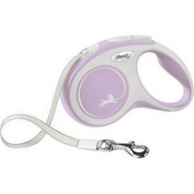 Flexi New Comfort Πτυσσόμενο Λουρί Σκύλου έως 12kg 5m Λευκό Λιλά