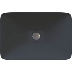 Sanitec Aktis 283 Επικαθήμενος Νιπτήρας Μπάνιου 60.5x38.5x9cm Μαύρος 152-283ANTHRACITE