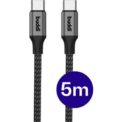 Buddi Braided USB-C to USB-C 60W 5m Black 8719246550676