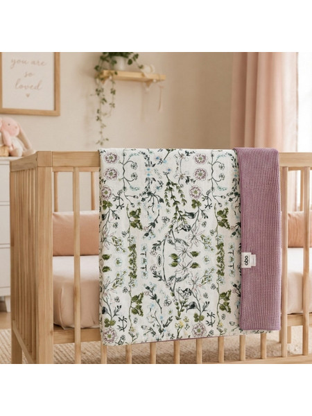 Abo Flower Garden Κουβέρτα Αγκαλιάς Πικέ 80x80 Λευκή