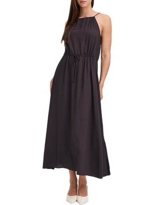 b.young Joella Maxi Καλοκαιρινό Καθημερινό Φόρεμα Μεταξωτό Μαύρο 20818766