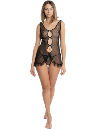 Moongirl Sexy Babydoll See Through Μαύρο S3026