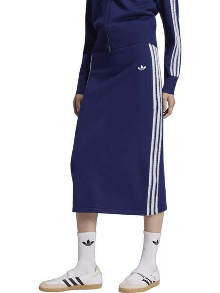 Adidas Originals Μίντι Φούστα Υφασμάτινη Ψηλόμεση Pencil Navy Μπλε KW2586