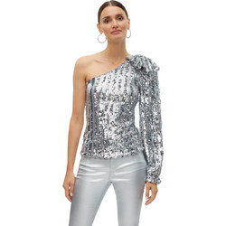 Vero Moda Γυναικείο Χειμερινό Top με Παγιέτες Ασημί 10317152